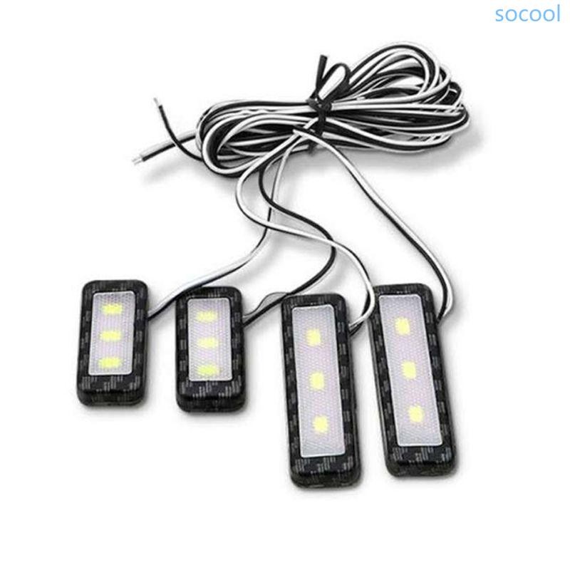 Soc * 4 ชิ้น Mini LED ไฟกลางคืนภายในรถบรรยากาศโคมไฟตกแต่งอัตโนมัติ ...
