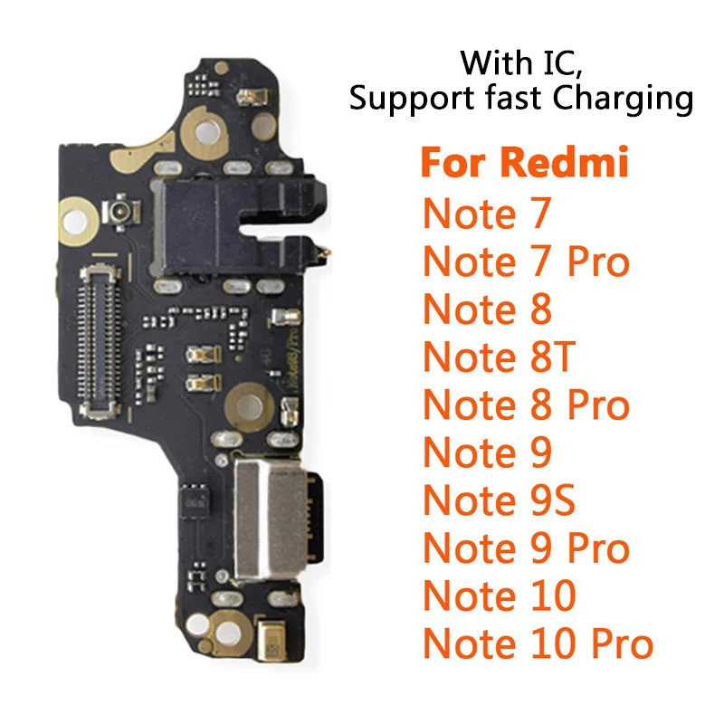 เปลี่ยนสายชาร์จ Flex พร้อม IC สำหรับ Xiaomi redmi หมายเหตุ7 8 8T 9 9S ...