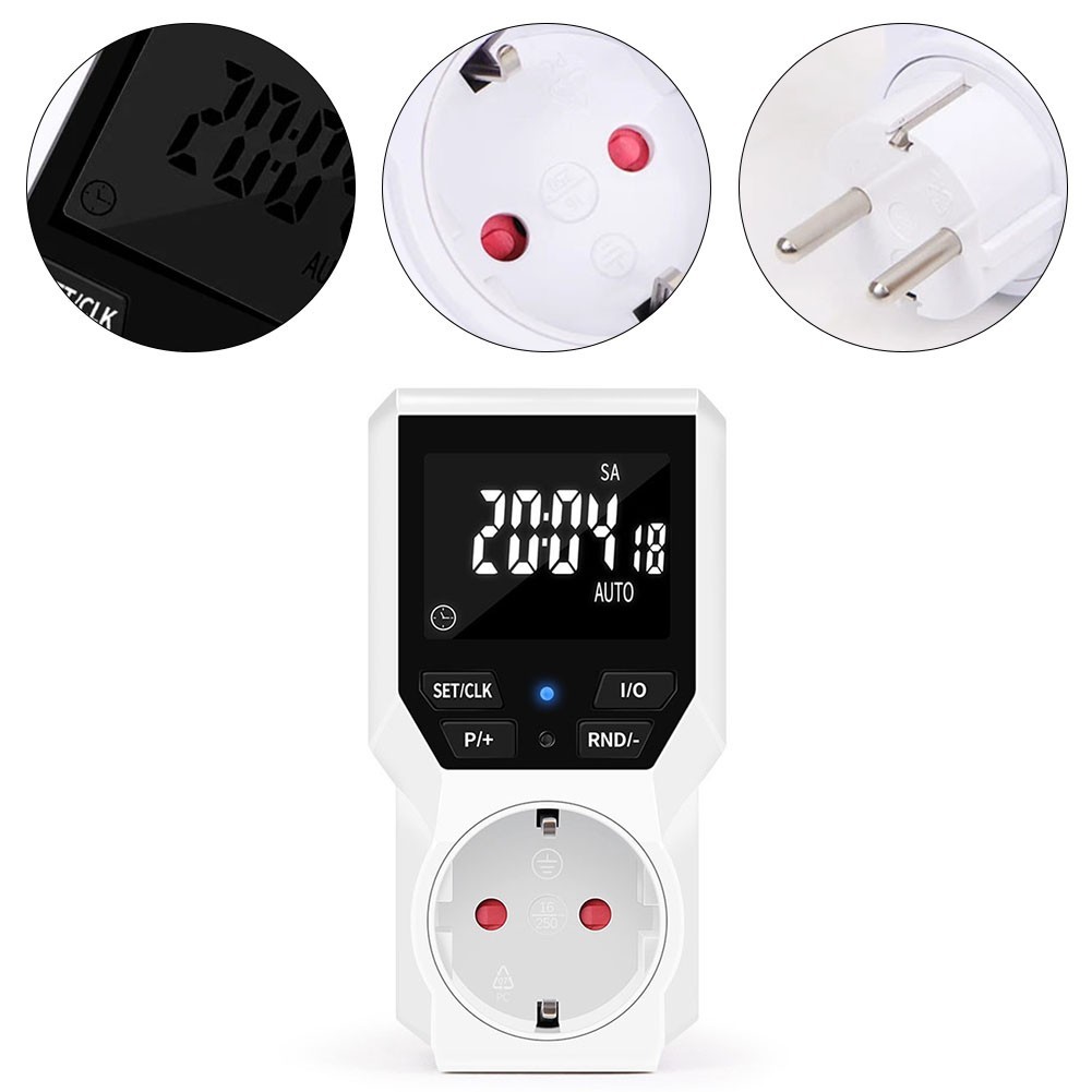 Giggle Digital Timer Switch โปรแกรม Outlet นับถอยหลังวงจรควบคุมเวลา ...