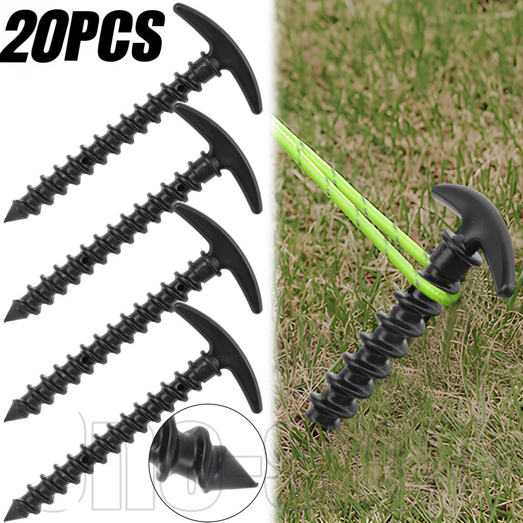 Unbreakable Camping Ground Nails 5-20 ชิ้น พลาสติก เกลียวกลางแจ้ง ...