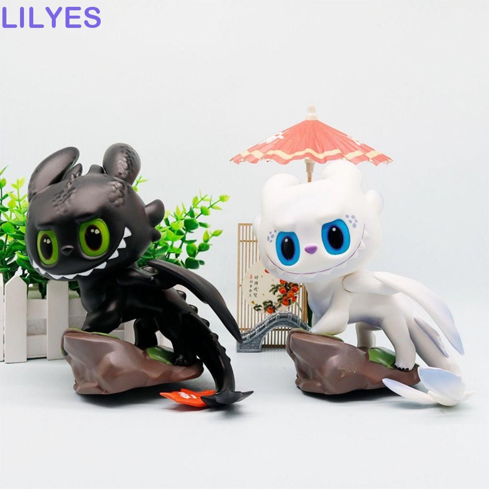 LILYES Mini Toothless Figure, การ์ตูนน่ารัก Night Fury รูปมังกร ...