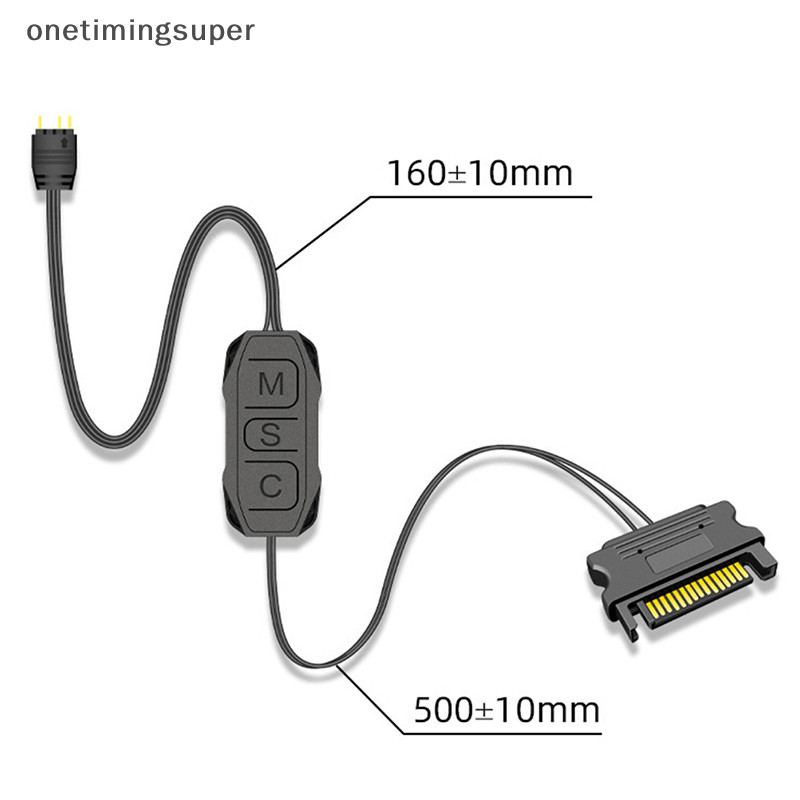 Onetimingsuper ARGB Controller ยาวความเข้ากันได้กว้าง 3 พินเป็น SATA ...