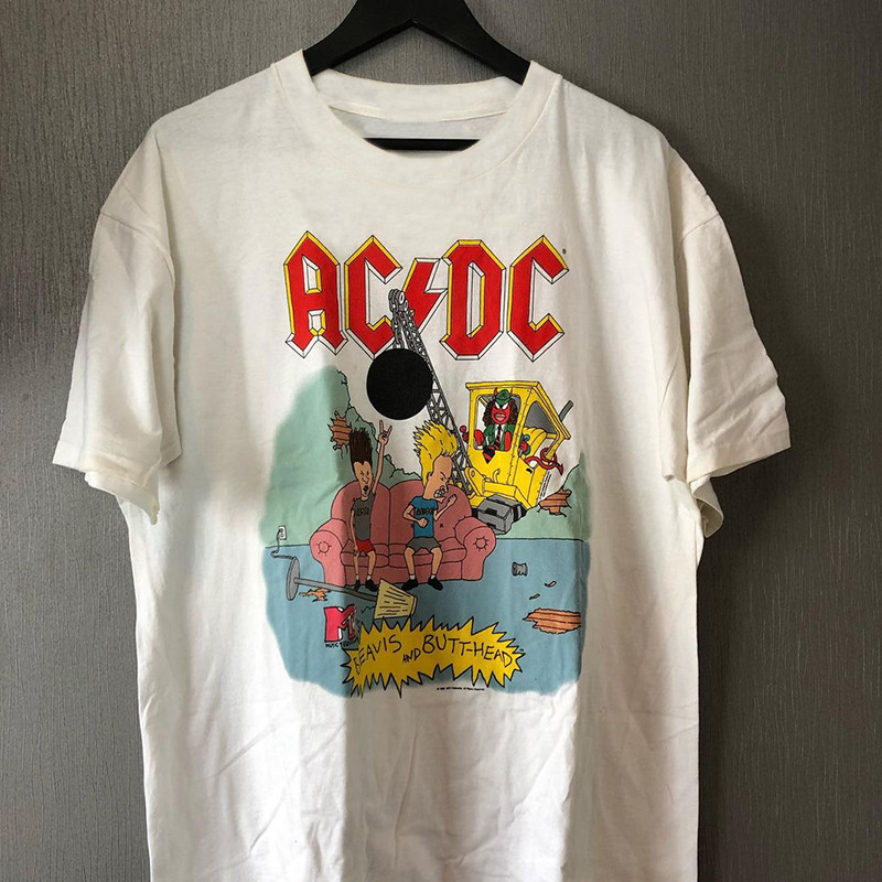 เสื้อยืด AC/DC และ Beavis & Butt-head แขนสั้นสำหรับผู้หญิง | Shopee ...