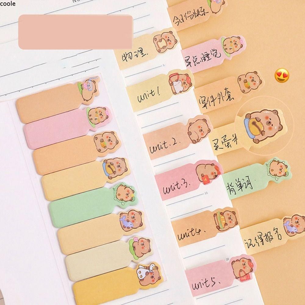 COOLE Capybara Note Tabs, น่ารักการ์ตูนอุปกรณ์การเรียน Capybara Index ...