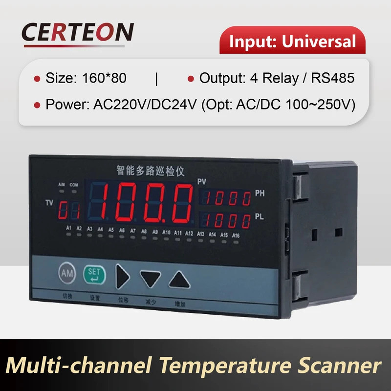Multi-channel Temperature Controller 8/16/24/32 Loop RS485 Modbus 4 ...