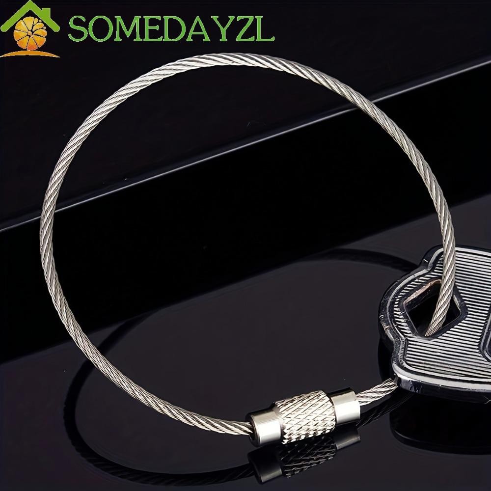 Somedayzl สายพวงกุญแจลวด,เงินสแตนเลส Key Ring Loop Holder, Anti-rust ...