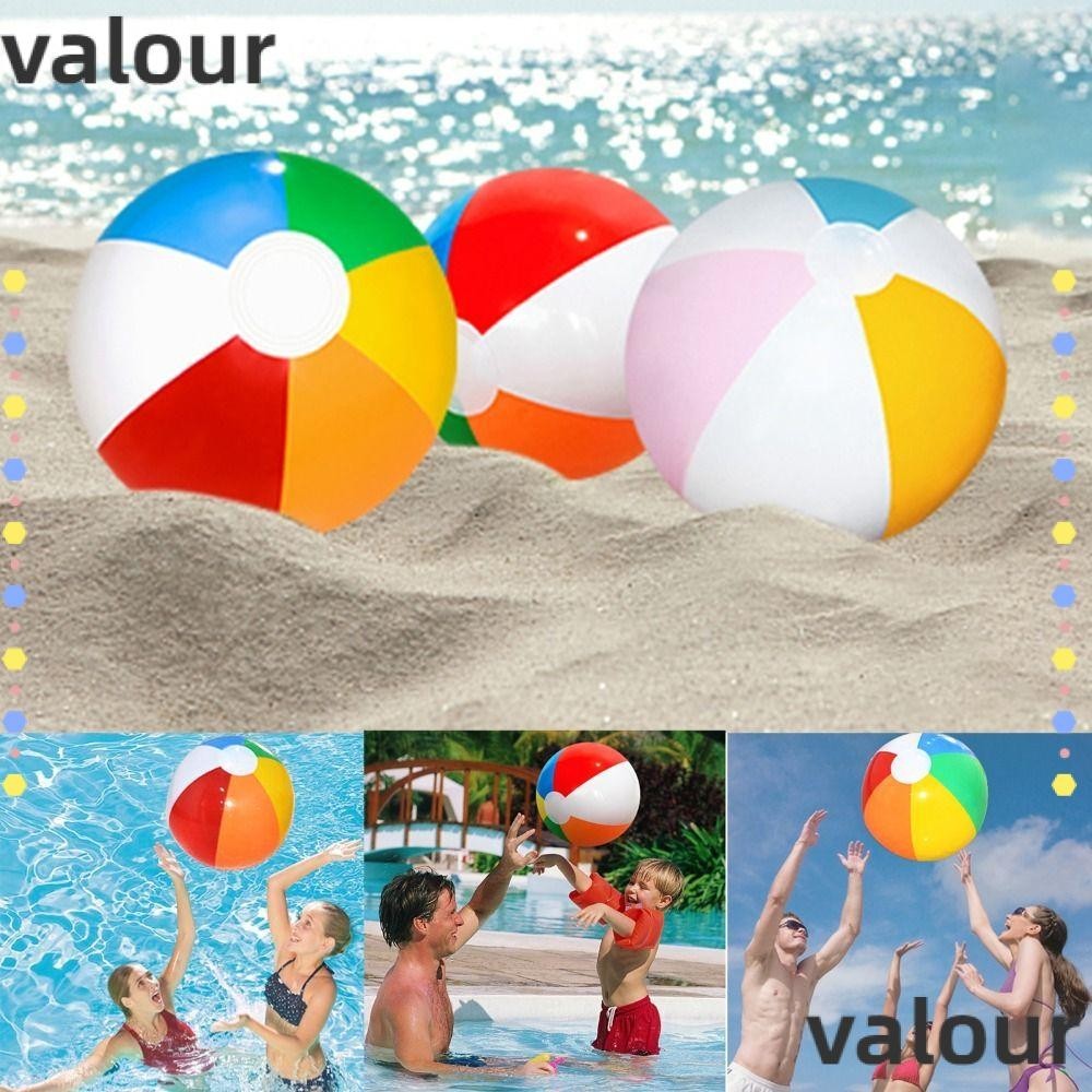 Valour ลูกบอลชายหาด PVC แบบเป่าลม สีรุ้ง ขนาดใหญ่ 30 ซม. 40 ซม. หกสี ...