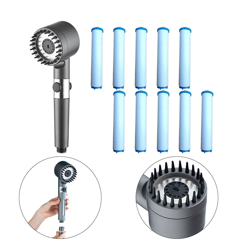 【Good】4 in 1 Massage Shower 3 Modes High Pressure Water Saving Rain ...