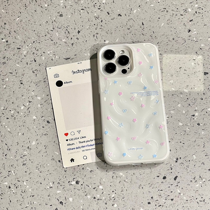 เคสไอโฟน13 โรแมนติกดาวโบว์ผูกนุ่ม สำหรับ IPhone 16 15 11 14 12 13 Pro Max 16 14 8 7 6 15 Plus 13 16 14 12 15 Pro XS XR - 4