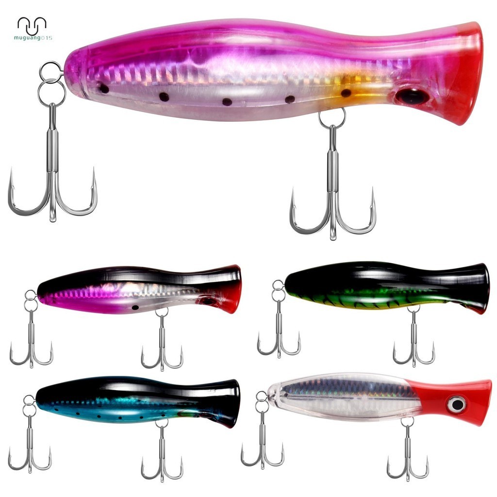★ เหยื่อตกปลาsurface - Popper - Catching / Fishing Pack - ตกปลาทะเล - 5 ...