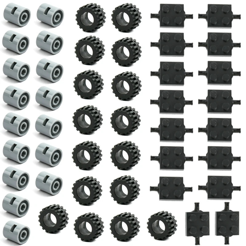 [FunBrick]MOC Mini Wheel Axles Pack Block Car Accessories Tyre Hub ...