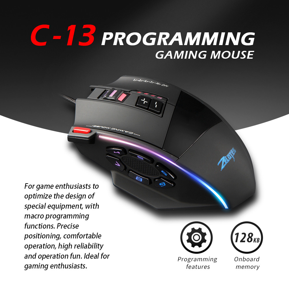 Keipong-th Fangzi C-13 Gaming Gaming Mouse 13 ปุ่มโปรแกรมการเขียน ...