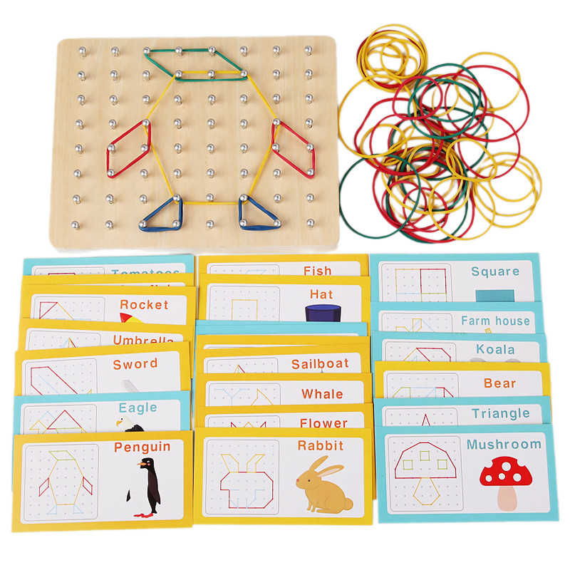 ใหม่ไม้ Geoboard Montessori ของเล่น - Geo Board Manipulatorive ...
