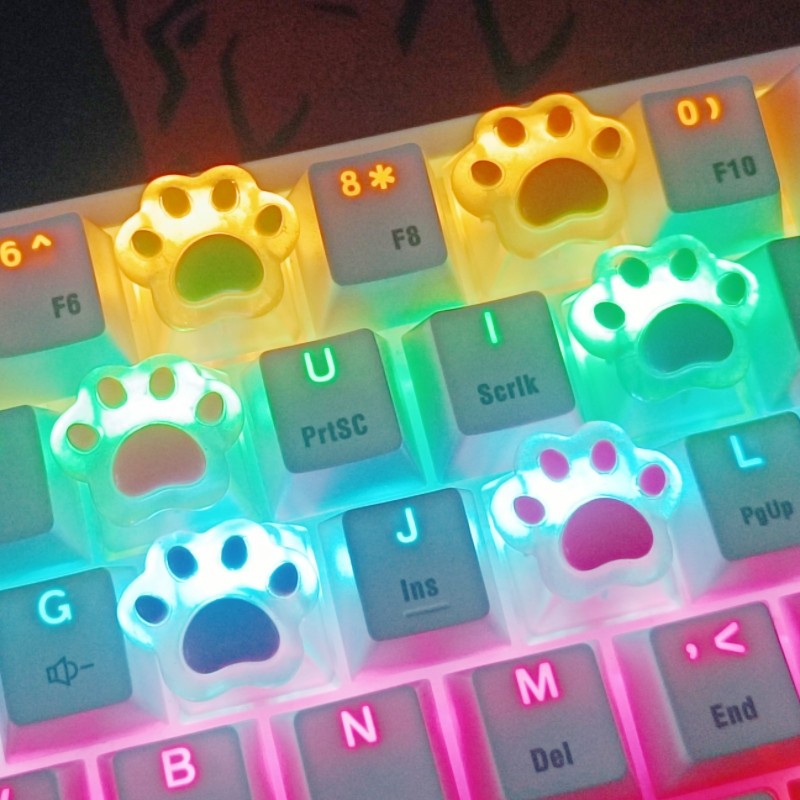 Glow-In-The-Dark Cats Claw Key Cap Cherry R4 Clear Keycaps สําหรับ ...