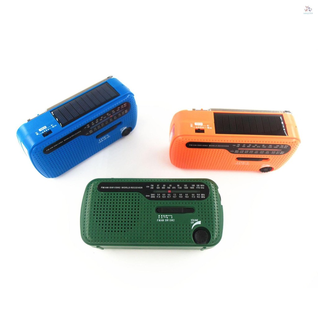 วิทยุฉุกเฉิน Hand Crank วิทยุพลังงานแสงอาทิตย์ 1200mAh ชาร์จแบบพกพา ...