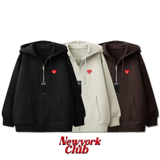 โปรโมชั่น Flash Sale : New York 1965  NEWYORKCLUB-COLLECTION  ZIPPER ปักหัวใจ เสื้อคลุมแขนยาว เสื้อกันหนาว กันแดด มีฮู้ด