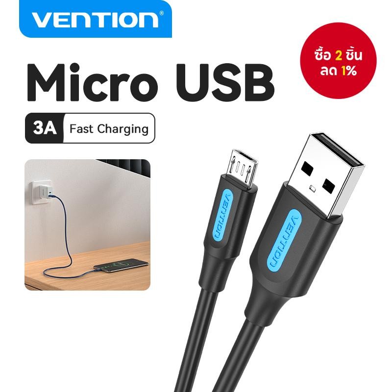 สายชาร์จ USB Micro 3A แบบเร็ว Vention สำหรับโทรศัพท์ Android Samsung ...