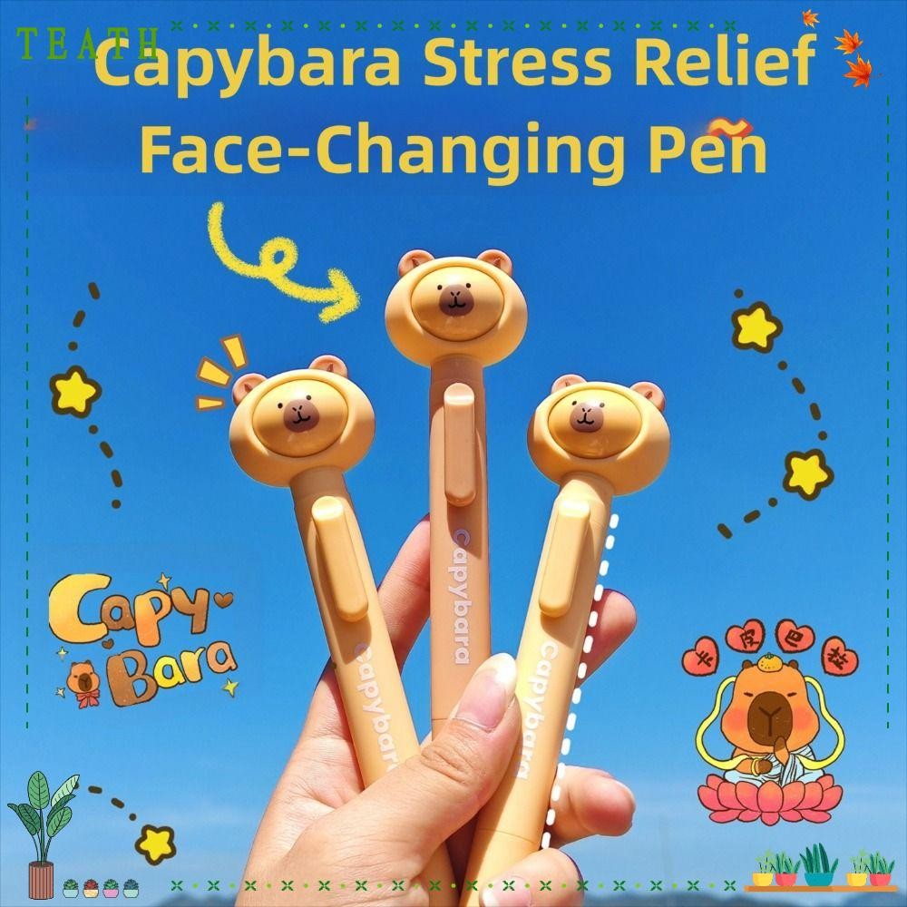 ชาธ ปากกาเป็นกลาง, ปากกาเจลหมึกสีดํา 0.5 มม., Capybara Smooth Quick ...