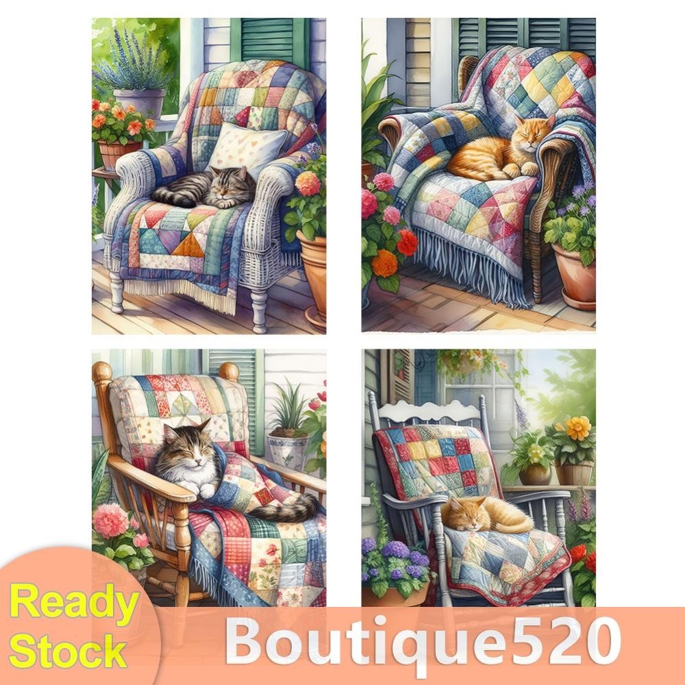 เย็บปักถักร้อยเต็มรูปแบบ Ecoด้ายฝ้าย 11CT พิมพ์ Cat Cross Stitch Kit