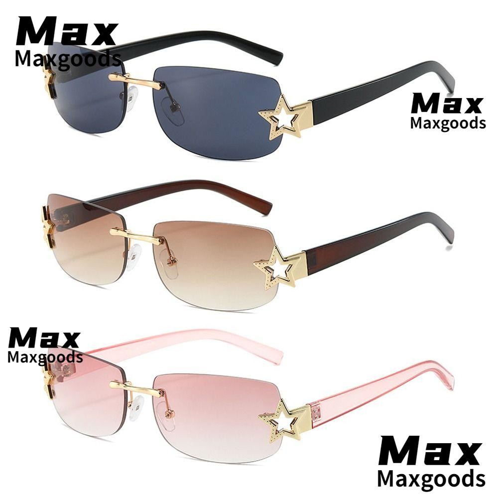 แว่นกันแดดกลางแจ้ง MAXG, แว่นกันแดดไร้กรอบตกแต่งดาวป้องกันรังสียูวี ...