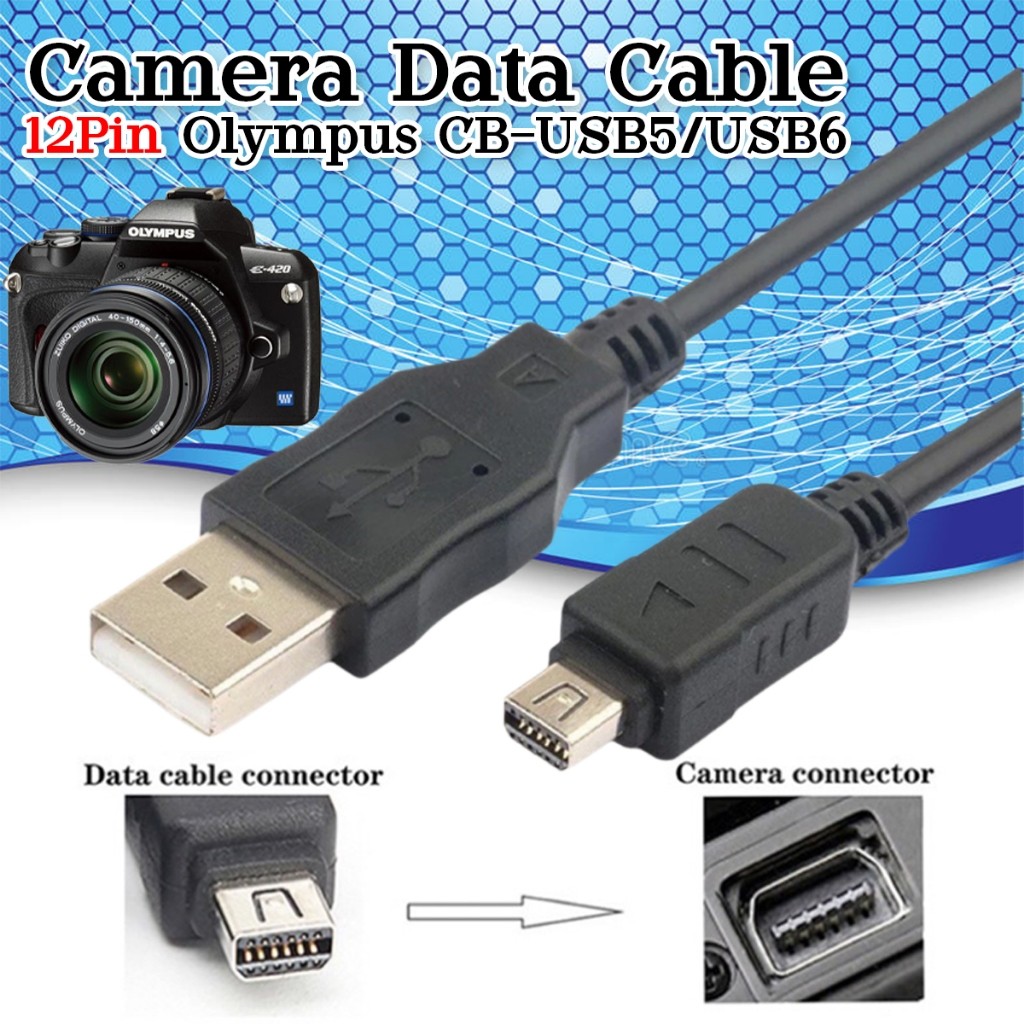 ร้านคนไทย！ สายชาร์จข้อมูลกล้องOlympus CB-USB5 CB-USB6 สายยาว 1.5M แบบ ...