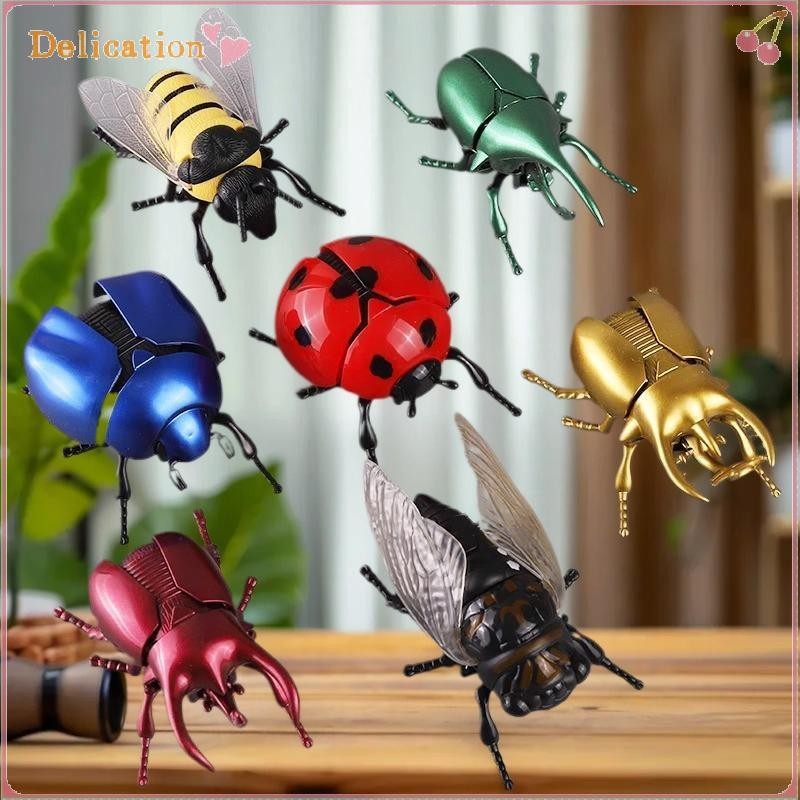 [Delication] 1 ชิ้น Wind-Up Beetle ของเล่นจริงแมลงป่าจําลอง Scarab ...