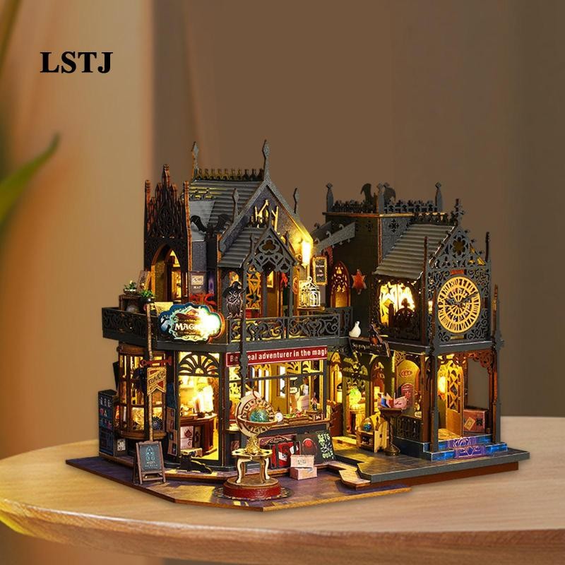 [Lstjj] Diy เฟอร์นิเจอร์บ้านตุ๊กตาจิ๋วชุดสร้างสรรค์พร้อมไฟและ ...
