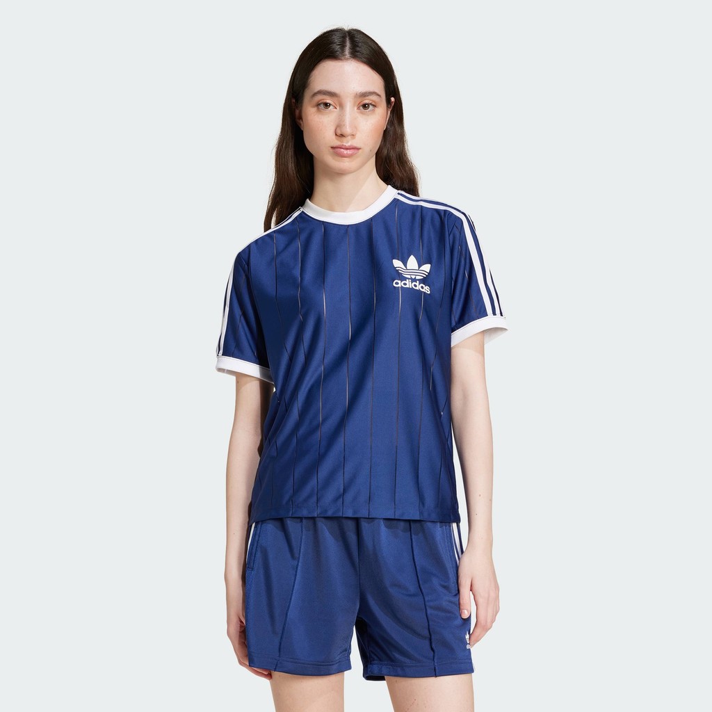 adidas Lifestyle Adicolor 3 Stripes Pinstripe Tee Women Blue IY7228