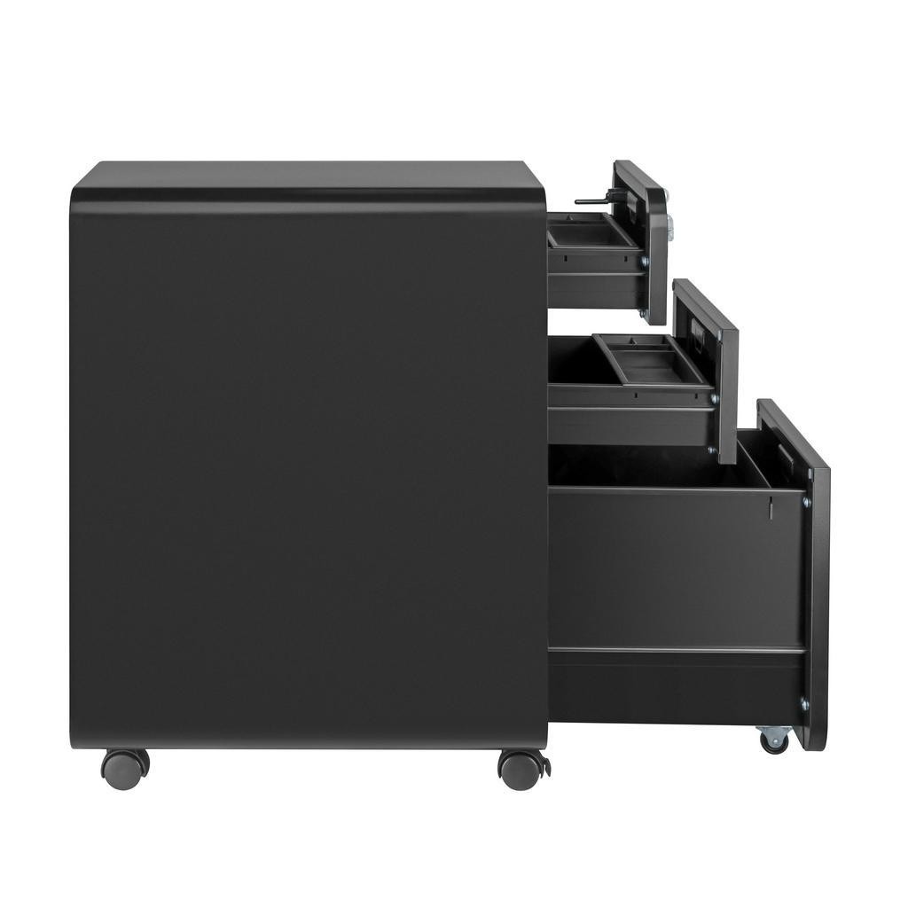 W&MULTi Vulcan 3-Drawer Mobile Steel Vault Storage Drawer File Cabinet ...