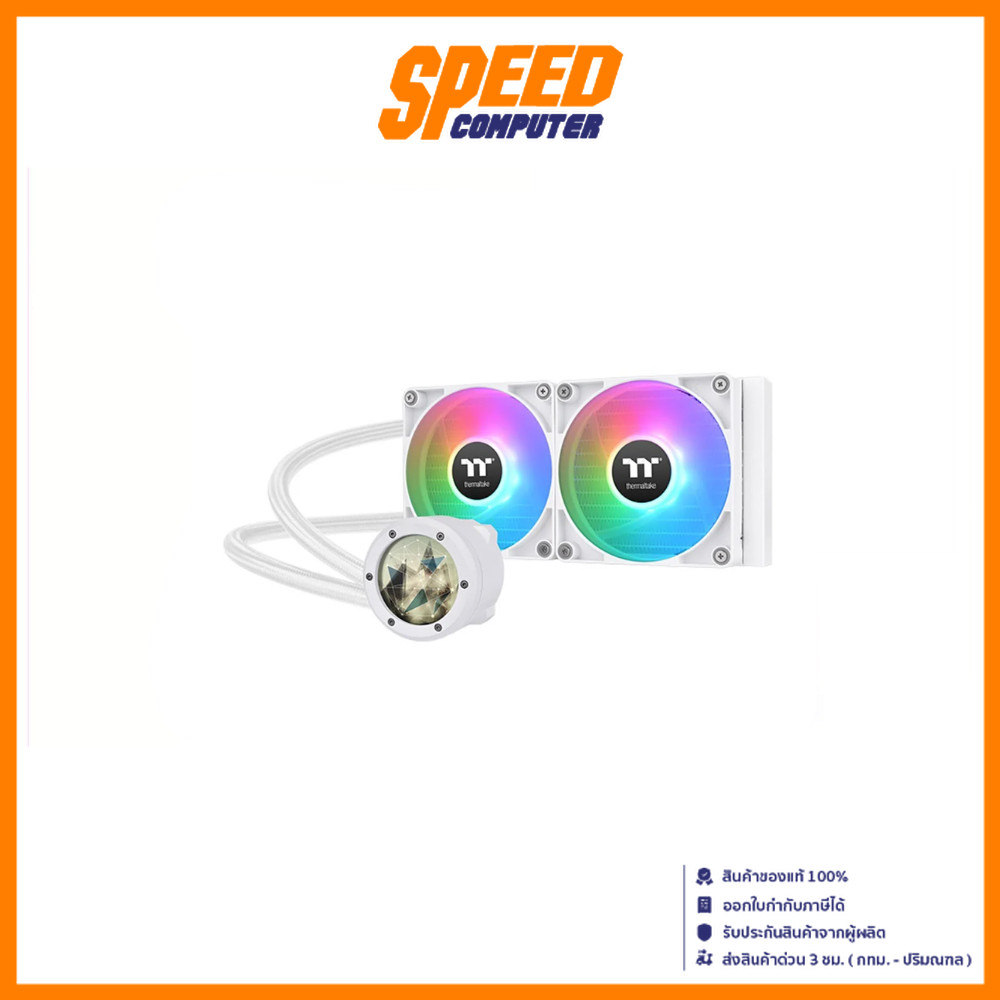 Thermaltake TH240 V2 ARGB Sync - Raffreddamento A Liquido CPU Con Luci RGB, Edizione Bianca, Per Gaming E PC Performance