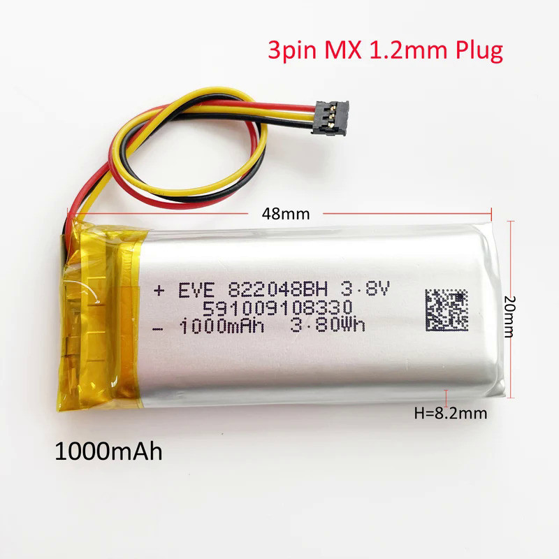 1pcs 3.8V 1000mAh 3.8Wh Li Lipo Battery 822048 MX1.2 For Valve Index - Foto 9