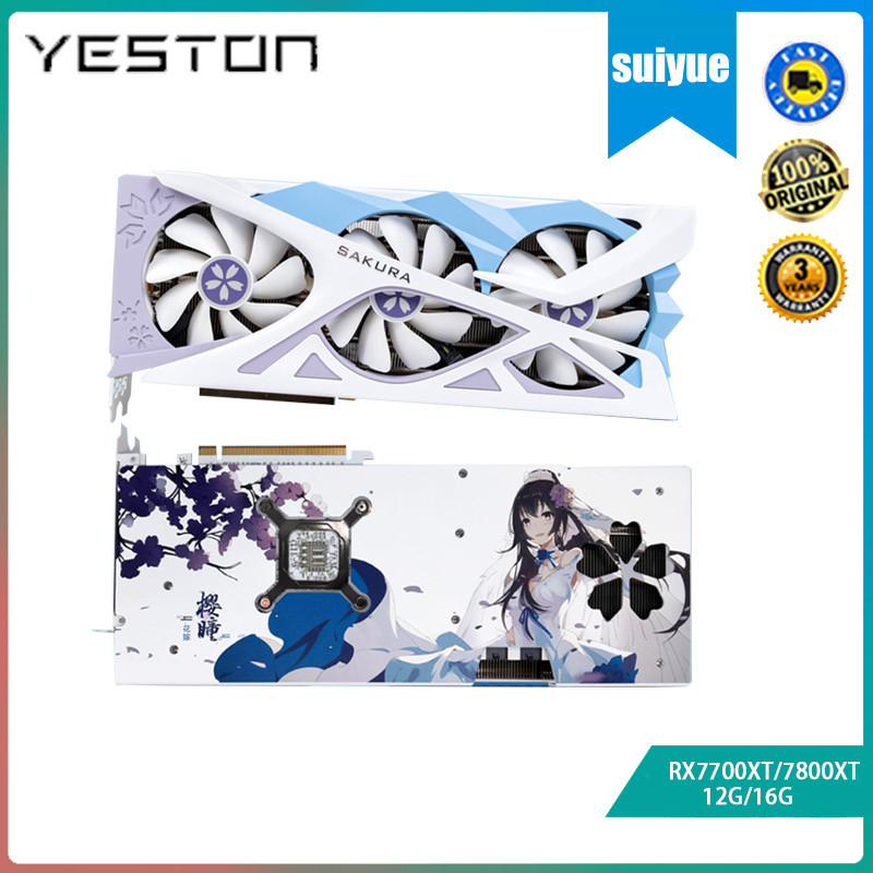 Yeston RX7700XT/7800XT 12G/16G Sakura นักเรียนดอกไม้งาน
