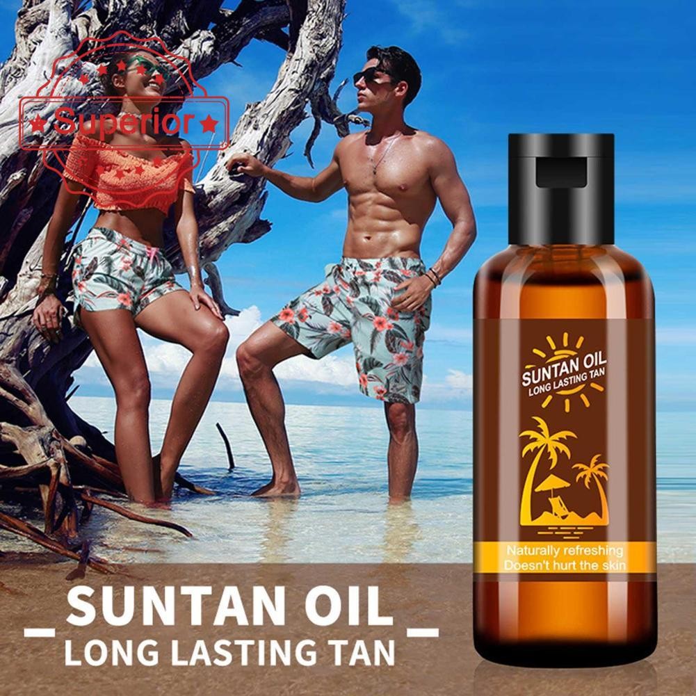Body Bronzer Selftanning Oil Beach เซ็กซี่ Solarium Suntan Tan Lasting