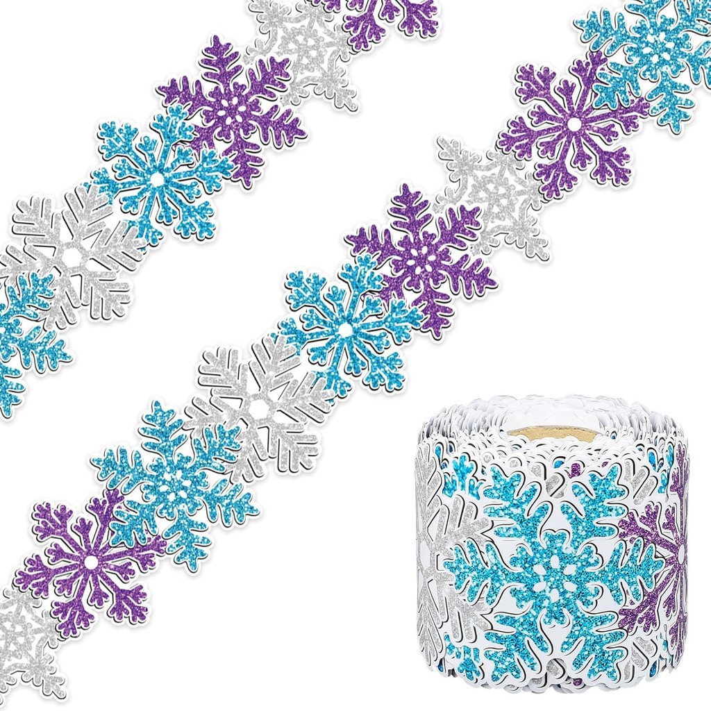 10M Bulletin Board Border Trim ฤดูหนาวเกล็ดหิมะ Frozen Border Trim ...