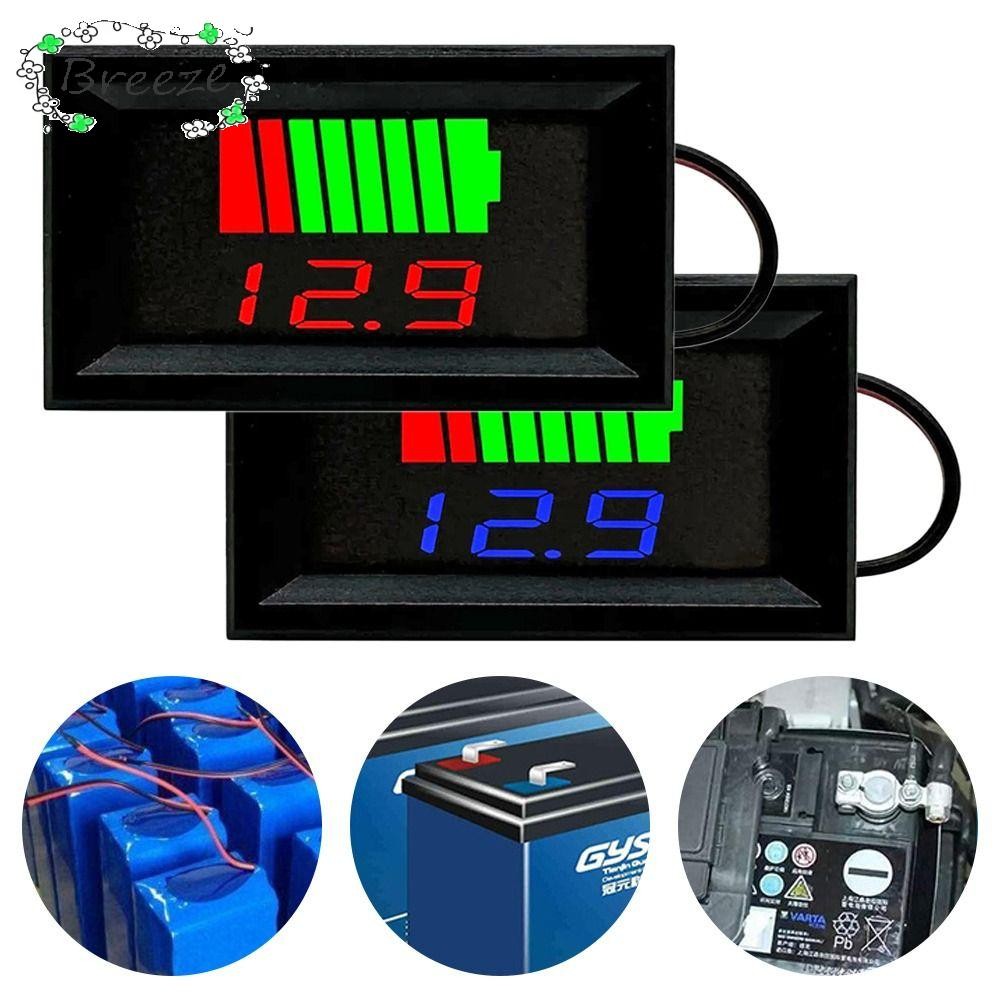 BREEZE แบตเตอรี่ลิเธียมความจุเมตร Universal Digital Display LED 12V 24V ...