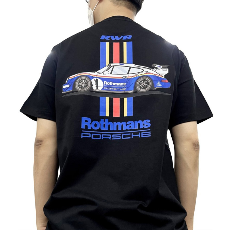Attitude RWB แขนสั้น Porsche Rothmans ทาสี Latte เสื้อยืด Classic ...