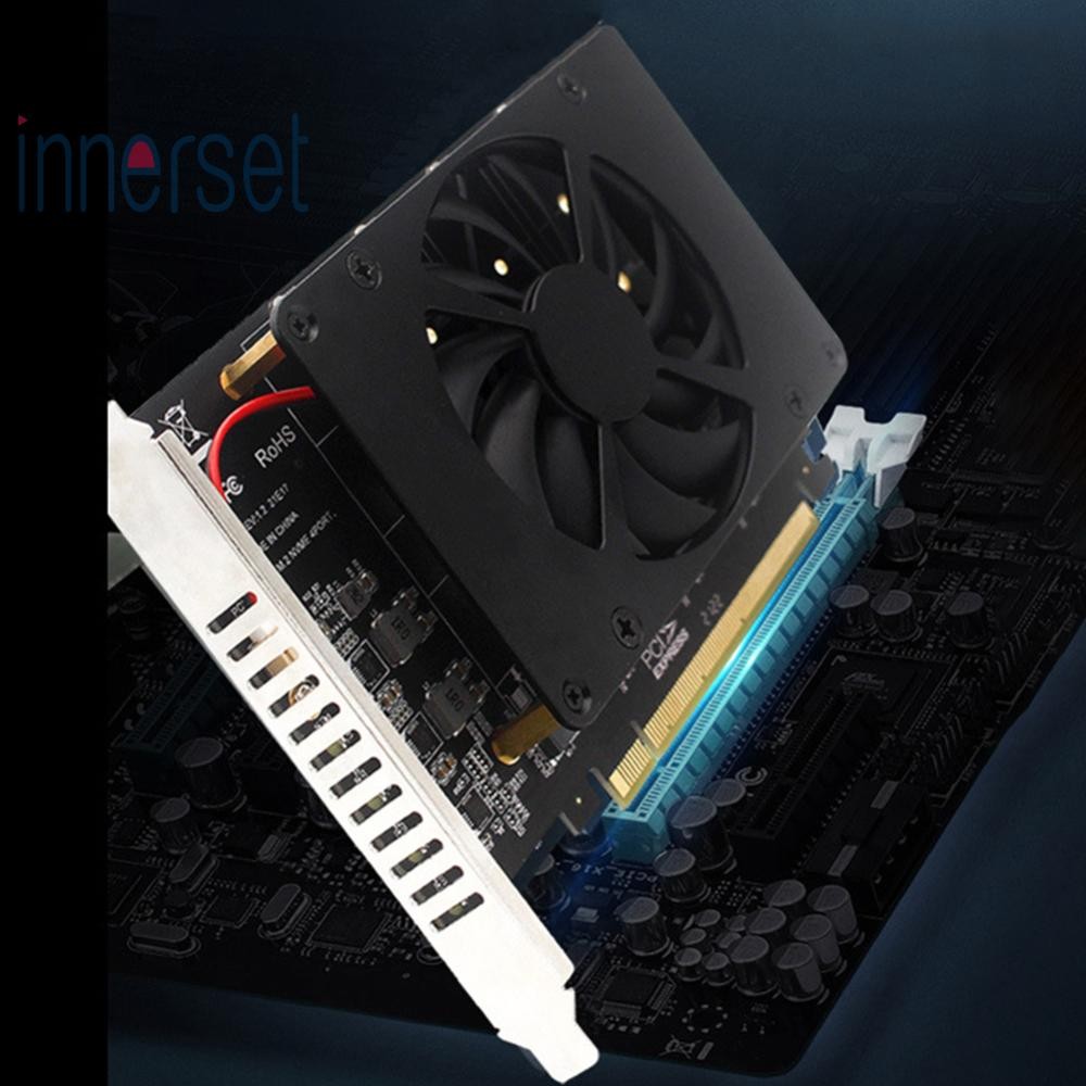 4 Disk PCIe 4.0 X16 สวิทช์ 4 พอร์ต M.2 อะแดปเตอร์การ์ดพร้อม Heat Sink 4 ...