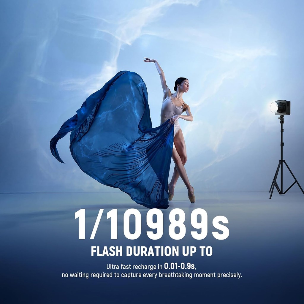 NEEDER Q6 600Ws แฟลชสตูดิโอกลางแจ้ง – 2.4G TTL, 1/8000 HSS, การควบคุมแอ ...