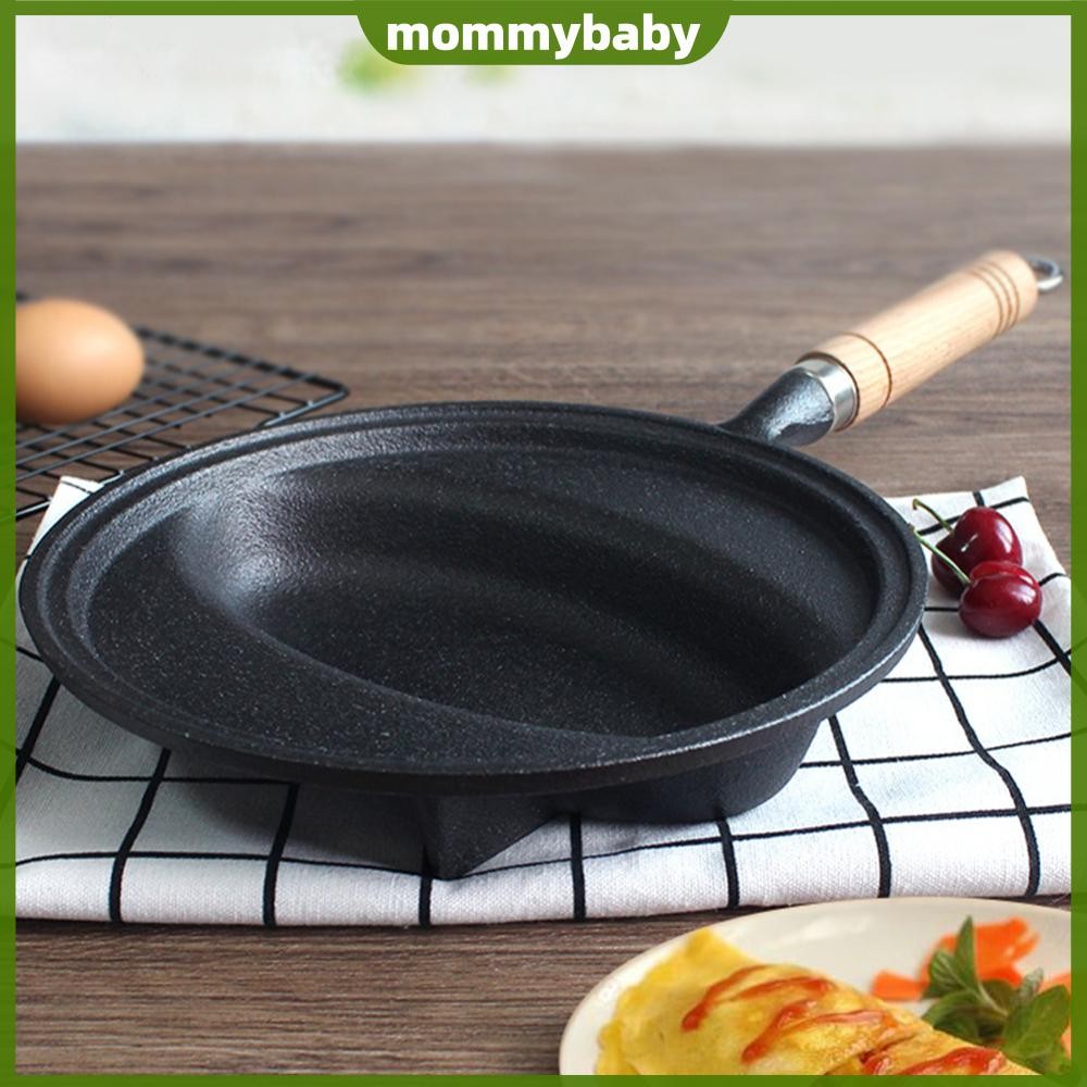 แม่พิมพ์แพนเค้ก Skillet กระทะด้ามไม้ไข่เจียวไข่หม้อ Non-Stick กระทะไข่ ...