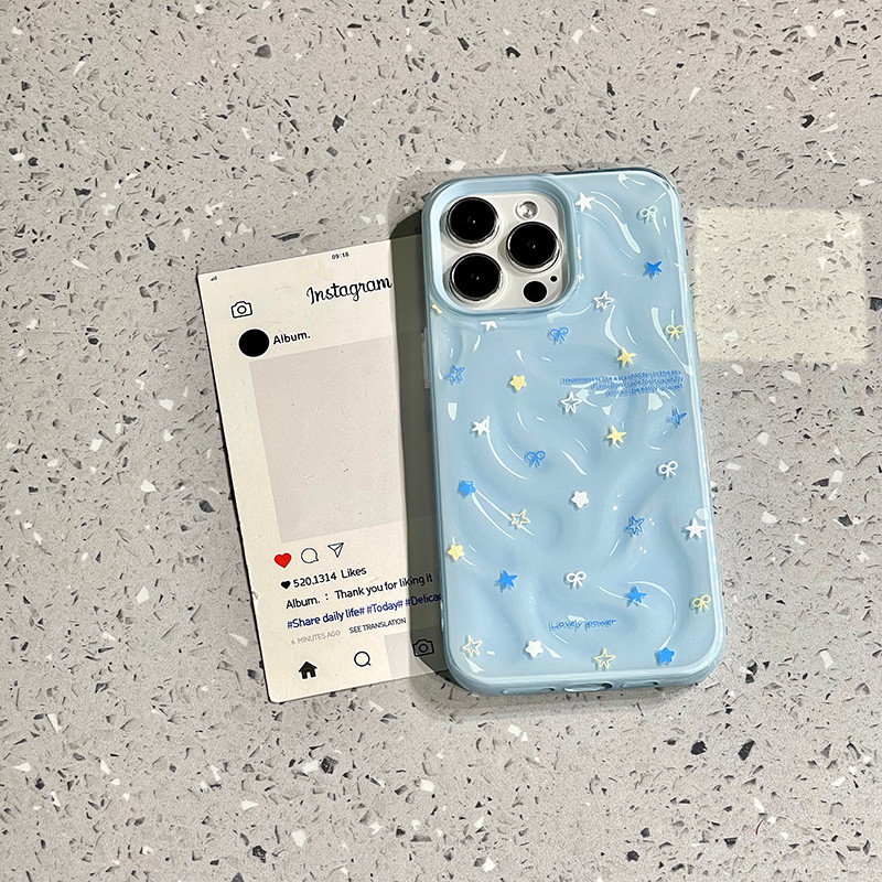 เคสไอโฟน13 โรแมนติกดาวโบว์ผูกนุ่ม สำหรับ IPhone 16 15 11 14 12 13 Pro Max 16 14 8 7 6 15 Plus 13 16 14 12 15 Pro XS XR - 3