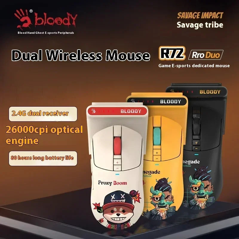 Bloody R72 Pro เมาส์ Dual Mode ไร้สาย PAW3375 E-sports เมาส์ Gamer เม้า ...