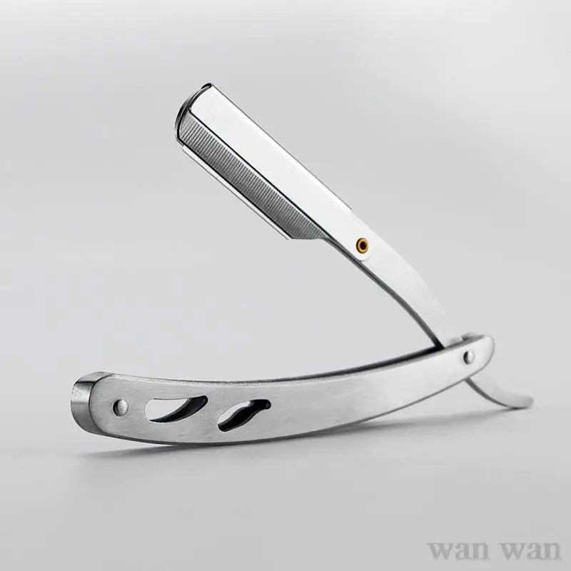 Stainless Steel Razor Holder Golden Men's Manual Folding Straight Edge ...