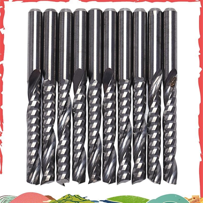 Super 10 ชิ้น Cnc Router Bits 3.175 X 22 มิลลิเมตรเดี่ยวขลุ่ยเกลียวคา ...