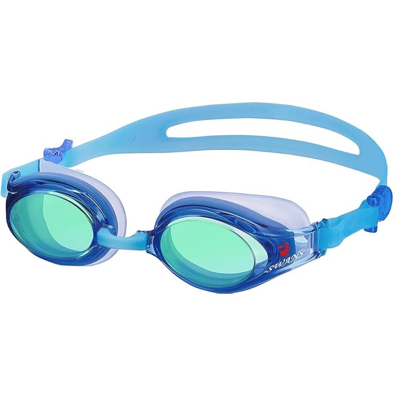 《JAPAN》★Swans Japan Swimming Goggles Fitness Adult Blue Emerald Mirror ...