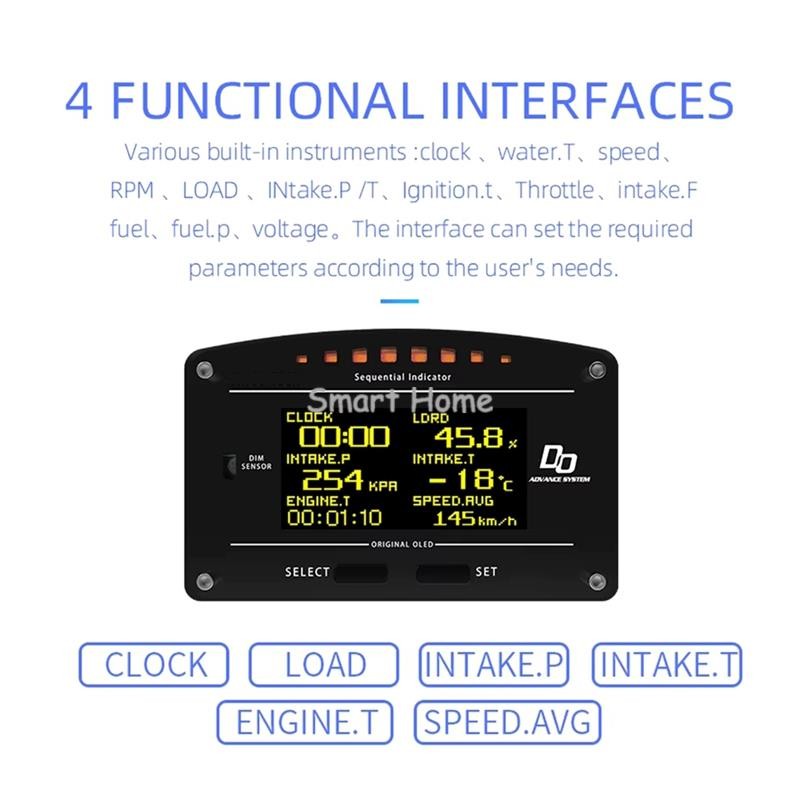 Race Dash แผงแดชบอร์ด OBDll การเชื่อมต่อ Racing Gauge Multi-Function ...