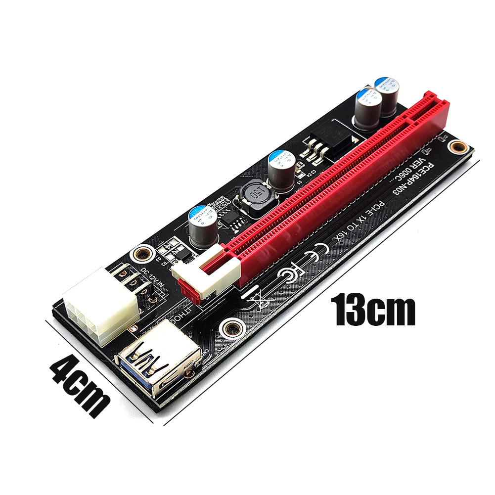 USB3.0 Mini PCI-E Riser SATA ถึง 4/6 พิน 16X PCIE อะแดปเตอร์การ์ดสายไฟ ...