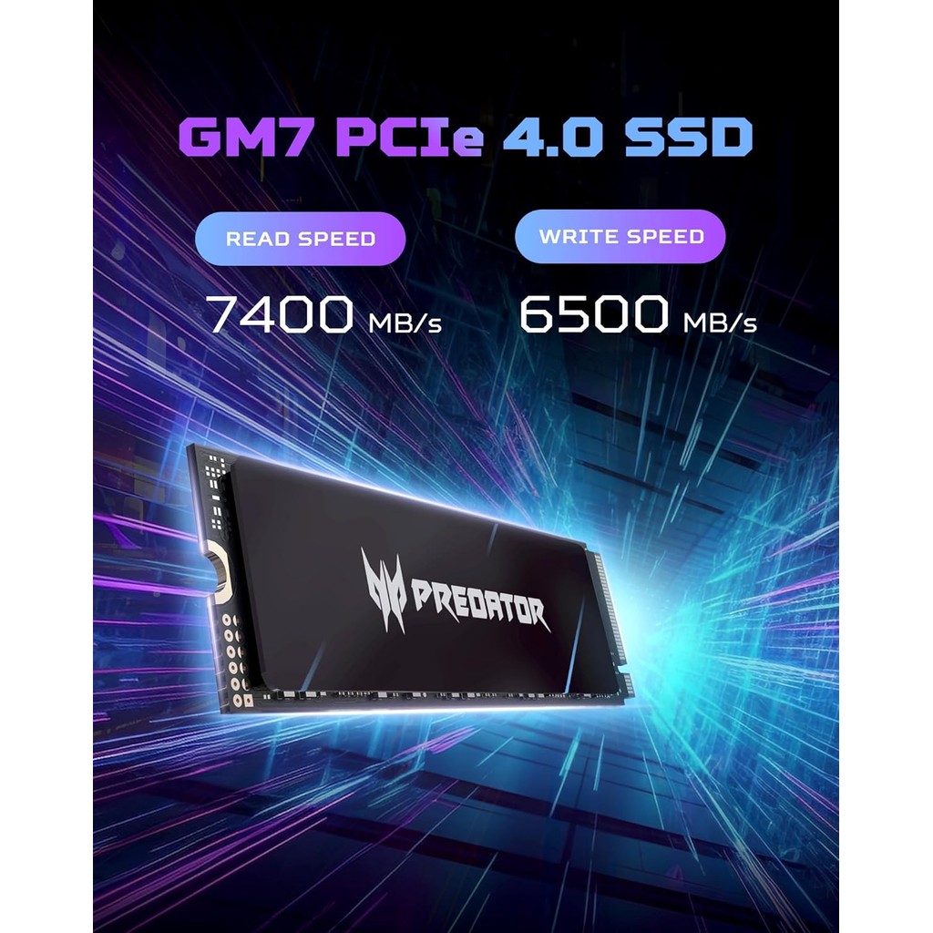 SSD Predator GM7 PCIe 4.0x4 M.2 1TB 2TB (7200/6300) (5Y) | Shopee 