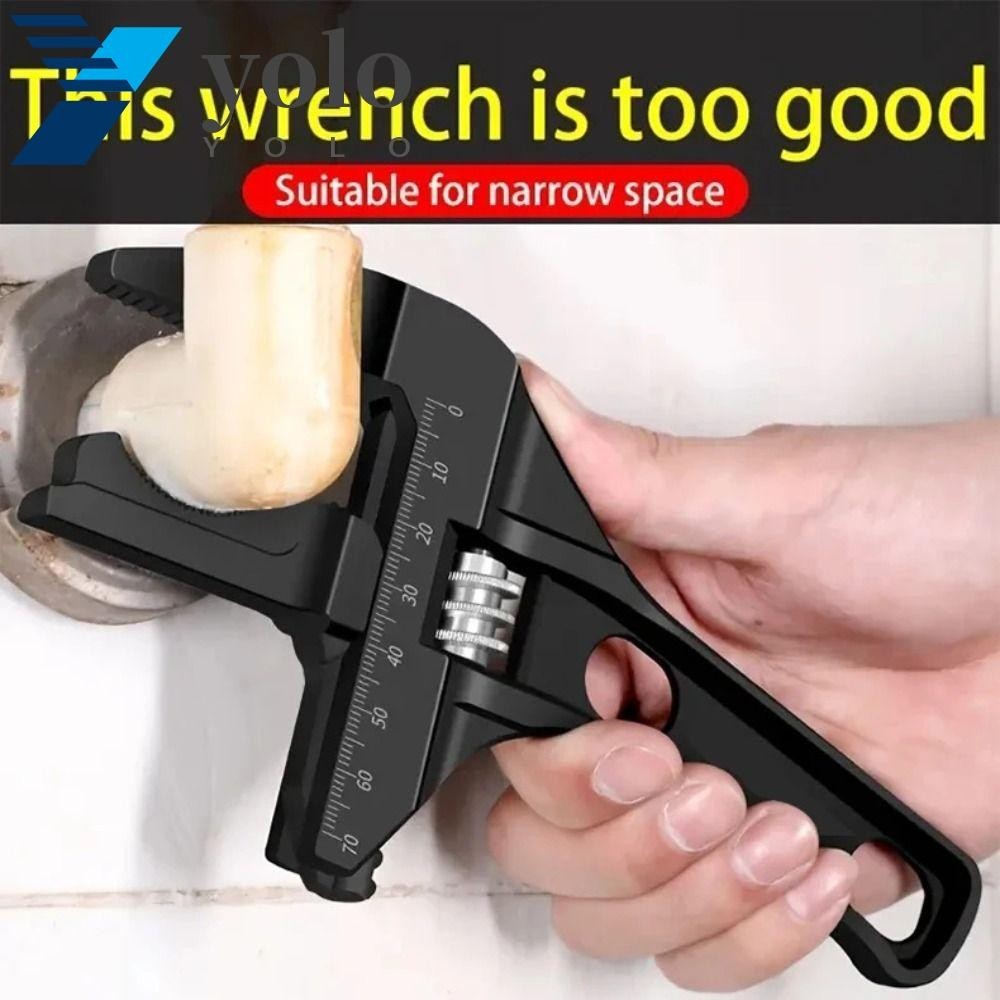 Yolo ประแจห้องน้ํา,ปรับเหล็กคาร์บอนสูงปรับ Spanner, Multi-Function ...