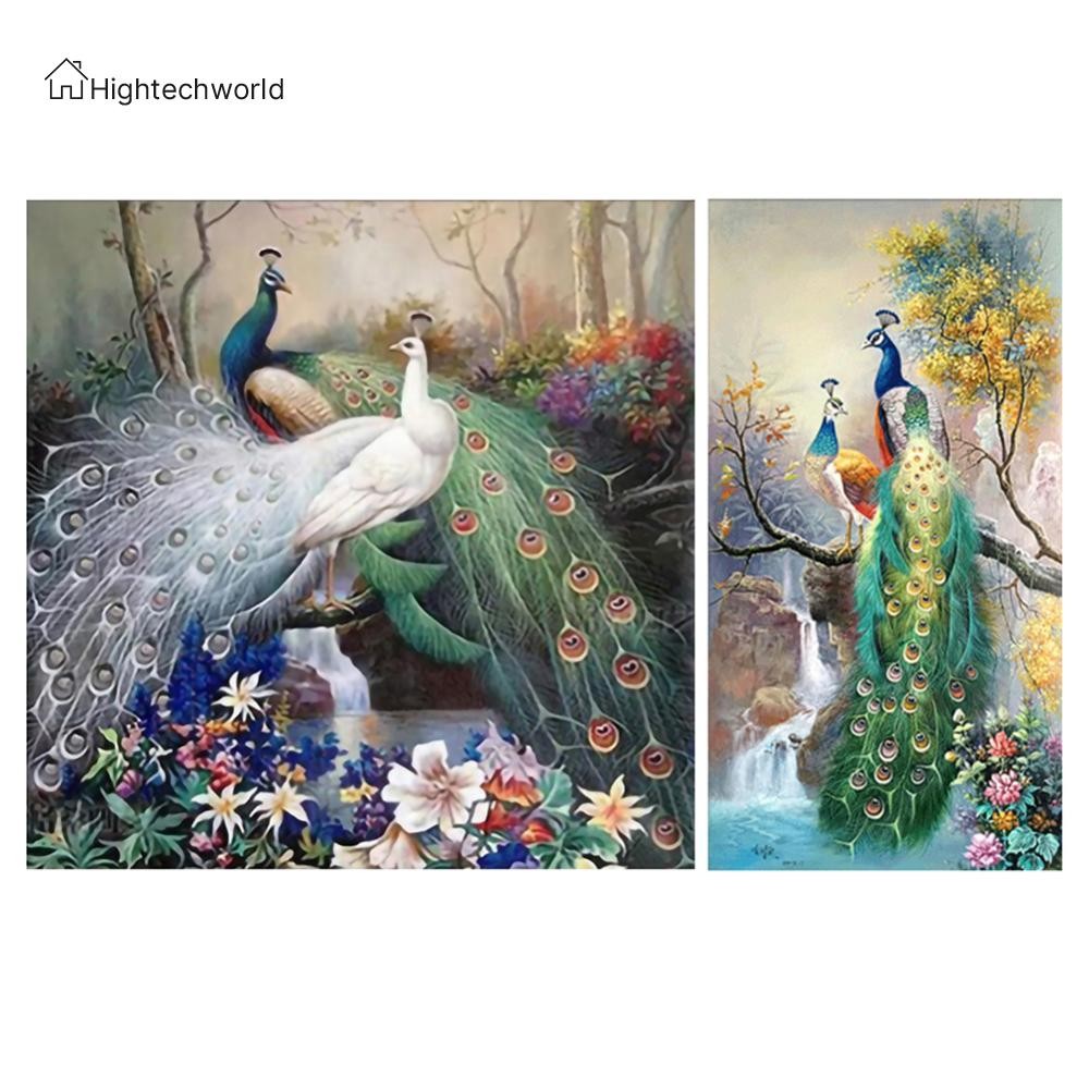 Art Stamped Canvas Cross Stitch Kit 11CT DIY Natural Peafowl เย็บปักถัก