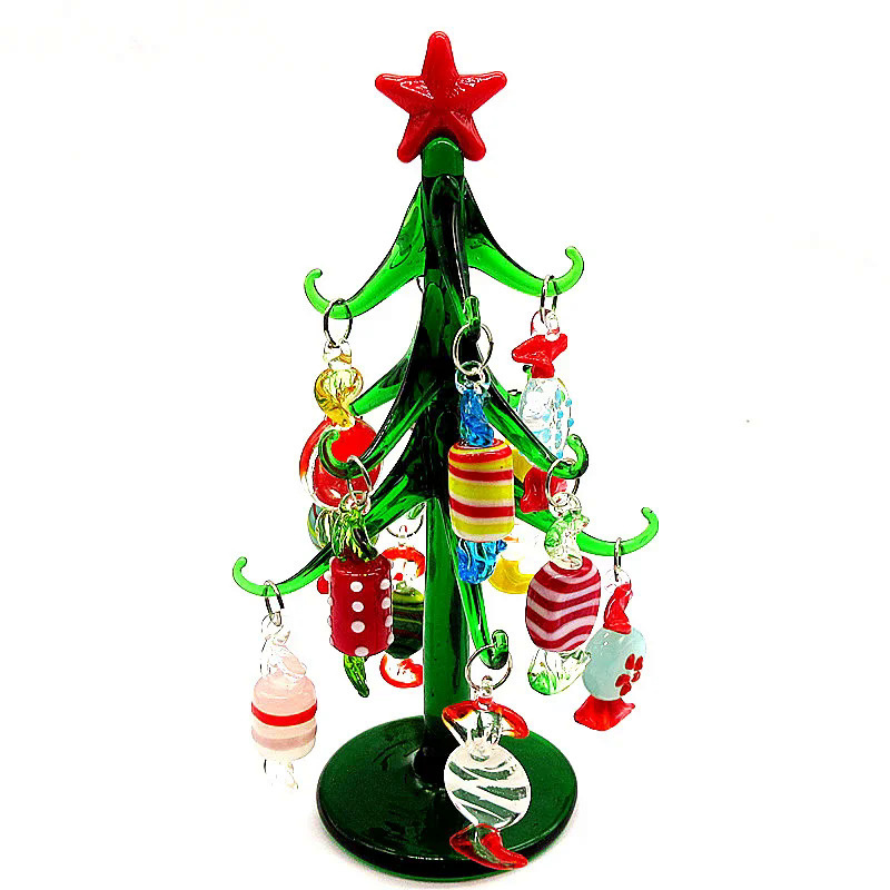 Custom Handmade Murano Glass Christmas Tree Figurines Ornaments With ...